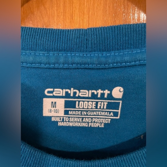 Carhartt Women’s Long Sleeve Logo Tee in Marine Blue - Picture 5 of 6